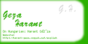 geza harant business card